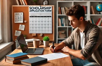 student applying scholarship