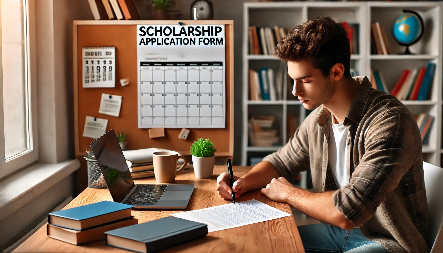 student applying scholarship